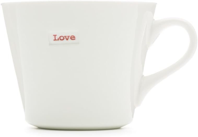 Keith Brymer Jones - Word Range - Standard Ceramic White Mug - Love (red) - 350ml - Gift Boxed