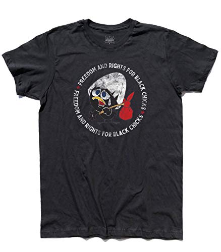 3styler Camiseta de hombre Calimero 1 – Freedom And Rights for Black Chicks – El polluelo todo negro – Carrusel – Línea Classic – 100% algodón 185 g/m², Negro , XXL