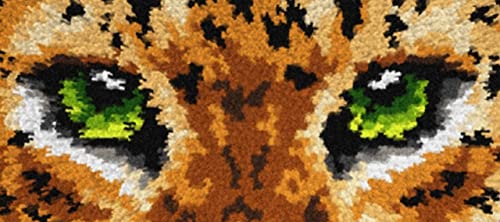 Orchidea - Latch Hook Rug Kit - Leopard - Printed Canvas - 4.5 Count - for Adults - 4164, Green, 20 inches x 30 inches - Image 2