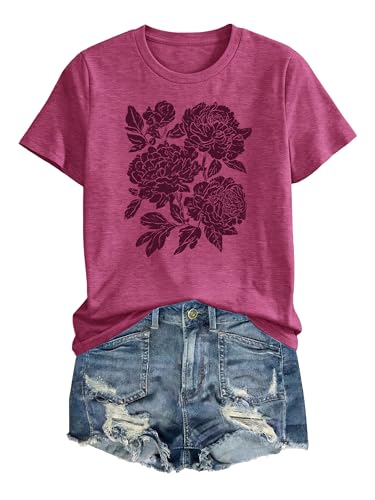 Image of Anbech Womens Dandelion Graphic T-Shirts Teen Girls Cute Sunflower Print Casual Tee Tops