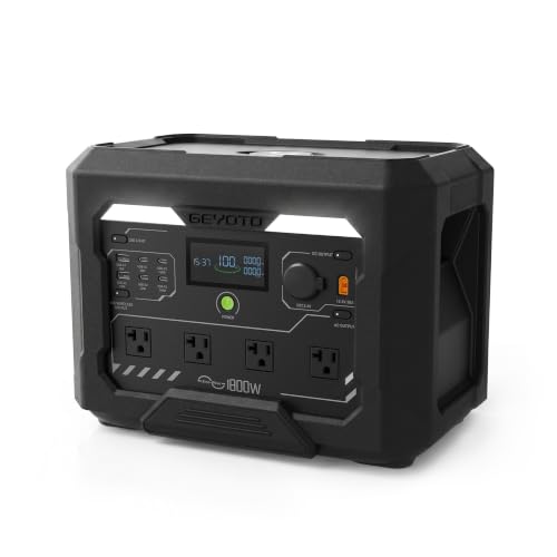 GEYOTO N1000 Portable Power Station for Camping, 1024Wh, 1800W
