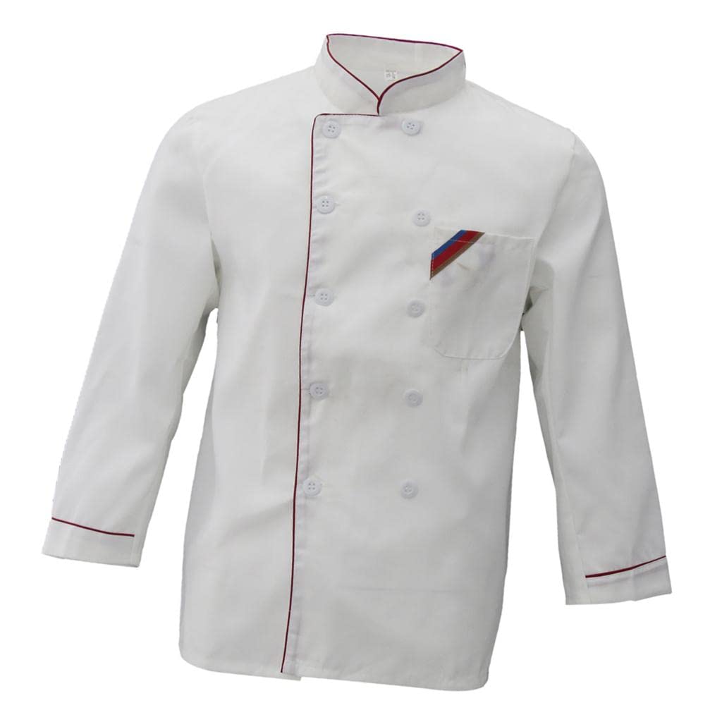 expora Unisex Chef'S Uniform Long Sleeve Double-Breasted Men'S Chef Coat Xxxl-picture-44