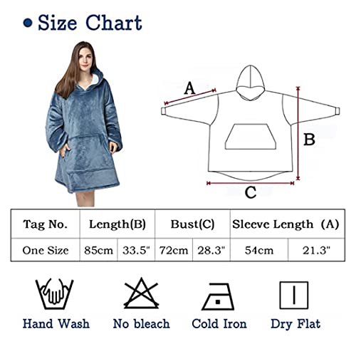 Image of Maharsh Oversized Hoodie Blanket Women Ultra Plush Fleece with Soft Sherpa Reversible Warm Cosy Comfy Wearable Hooded Giant Sweatshirt Throw for Girls Adults Men Boys Kids Big Pocket