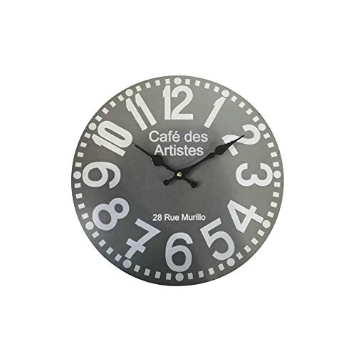 Rebecca Mobili Reloj Colgante, Reloj de Pared, Gris, MDF, Redondo, Diseño Moderno, para Cocina, Sala de Estar - Medidas: 33,8 x 33,8 x 4 cm (A x AN x FON) - Art. RE6572