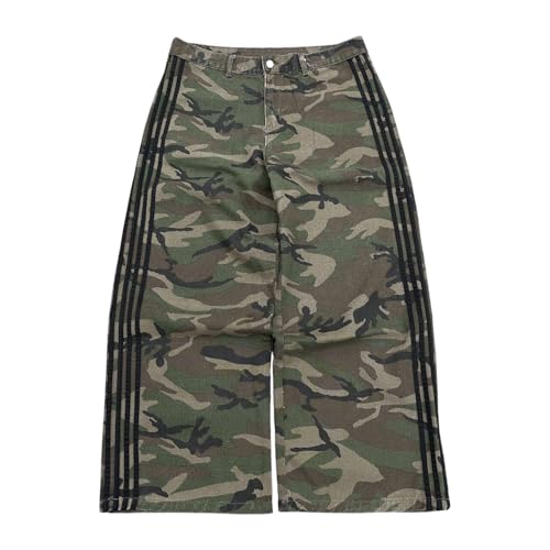 Franhais Womens Y2k Side Striped Jeans Low Waisted Wide Leg Boyfriend Stretchy Denim Pants Vintage Baggy Streetwear Jean4