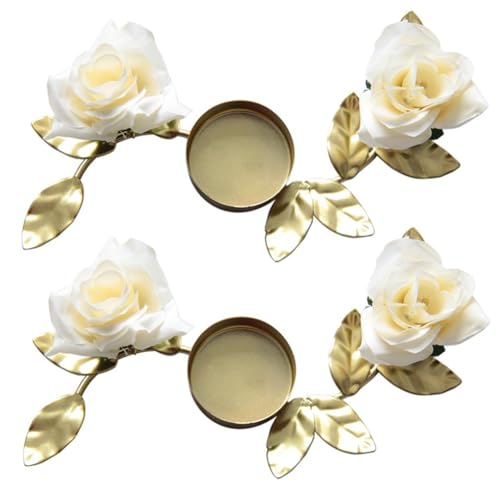 Xnuiasqe Candeliere Nuziale Candeliere Floreale Portacandele Floreale per Tavoli Centrotavola Nuziale Portacandele Ghirlanda di Rose D Durevole Facile Installazione