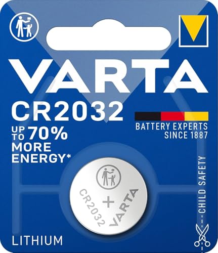 VARTA Batterien Knopfzelle CR2032, 1 Stück, Lithium Coin, 3V, kindersichere Verpackung, für elektronische Kleingeräte - Autoschlüssel, Fernbedienungen, Waagen