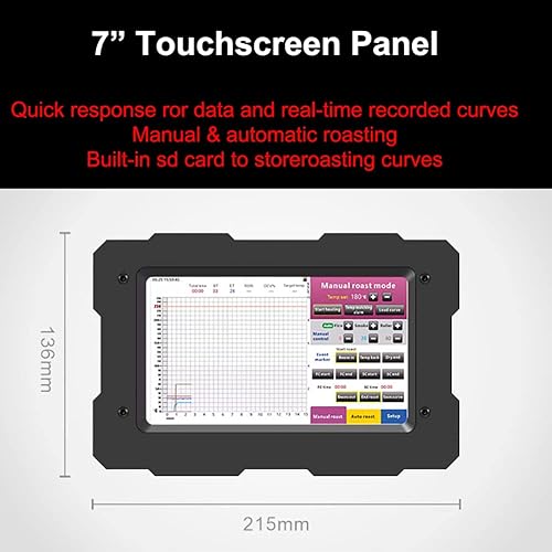 Commercial Coffee Roaster Machine Automatic Coffee Bean Roaster 400g/600g/1200g, Hot Air Coffee Bean Roasting Machine with Temperature Curve & Automatic Chaff Collector Rapid Cooling 400g 1200g black