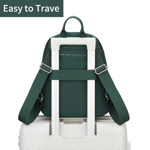 Image of Tanweibago Mini Nylon Women Backpacks,11L Small Ladies backpacks Casual Lightweight Women Shopping Travel Daypack (Dark Green)