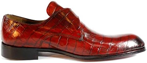 Ivan Troy Lauren Crocodile Embossed Handmade Men’s Dress Shoes/Italian Monk Strap Men’s Shoes/Men’s Leather Dress Shoes/Italian Oxford Shoes/ (Red, Numeric_13) | Image 4