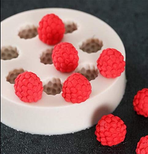 MATIN IMPEX 3D Raspberry Silicone Mould – 8-Cavity Mold for Chocolate, Candy, Soap, Resin, Clay, and Cake Decorating – Reusable, Food Grade DIY Tool (White, 1 Piece)