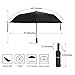 Windproof Travel Compact Umbrella 12 Ribs Automatic Open/Close Black Large Folding Portable
