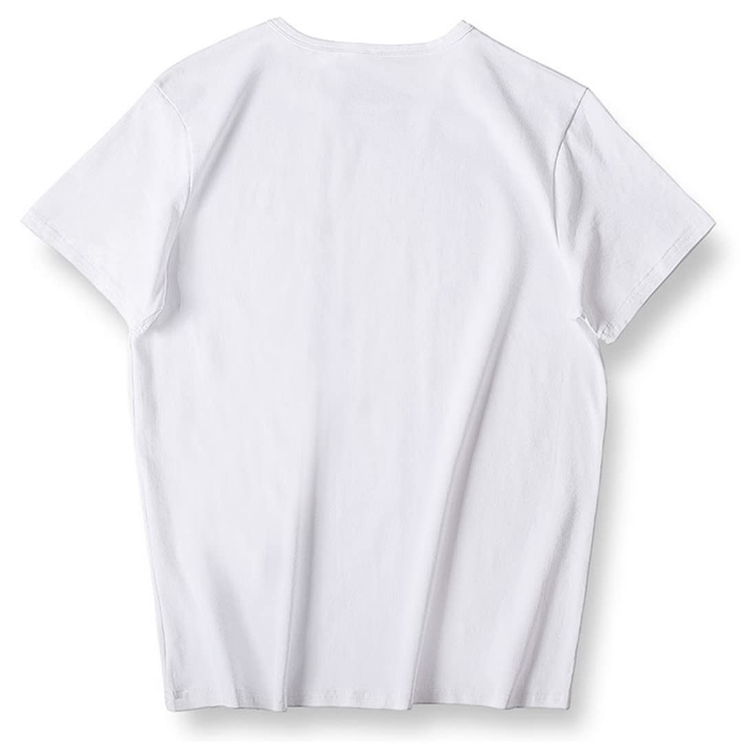 Letnie męskie t-shirty oversize waga biust plus size męskie koszulki, biały, 9XL