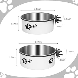 2 Pack Dog Crate Kennel Water Bowl No Spill, Hanging Stainless Steel Dog Bowls Attach to Kennel Cage Crate, Food Water Bowl Dish for Medium Small Dogs Cat Pet Puppy Guinea Pigs Rabbits Bird