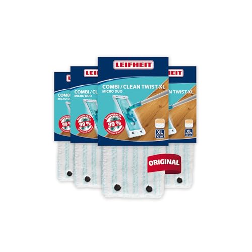 Leifheit Funda de Lavado Clean Twist XL, Combi XL Micro Duo Set de 4