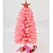 3ft Prelit Artificial Small Mini Christmas Tree with Warm White Multi-Color LED Lights, Timer Battery Operated, Perfect for Xmas Tabletop Decorations, Home, Kitchen, Dining Table top Pink