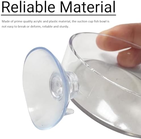 2Pcs Fish Tank Feeder Dish with Suction Cup,Acrylic Aquarium Shrimp Glass Feeding Bowl Clear Dish Tray,Shrimp Fish and Aquatic Pets Aquarium Tanks Feeding - 2