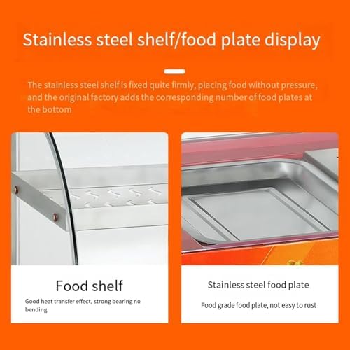 2-Tier Commercial Food Warmer Cabinet with Built-in Lighting, Hot Display for Keeping Chicken Wings & Burgers Warm - Ideal for Buffet Restaurants & Catering Events