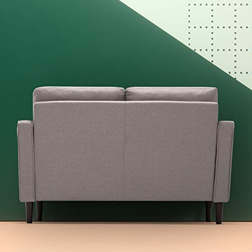 Image of Zinus Benton Loveseat Sofa, Grid Tufted Cushions, Easy, Tool-Free Assembly, Stone Grey