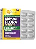 Renew Life Ultimate Flora Saccharomyces Boulardii Probiotics | 5 Billion CFU | 20 Vegan Capsules Go Pack | Helps Balance Intestinal Flora