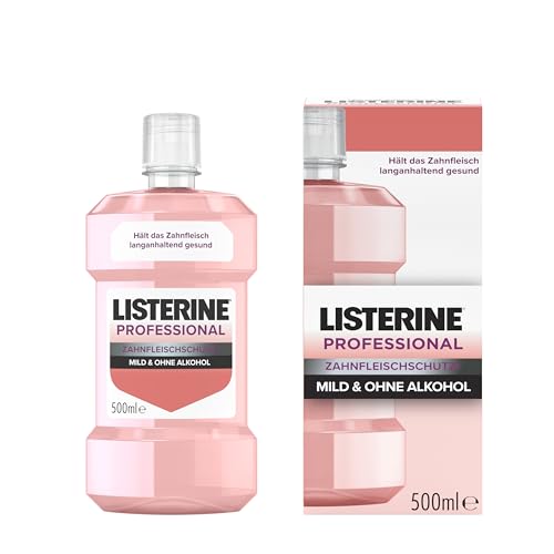 LISTERINE Professional Zahnfleischschutz+, antibakterielle Mundspülung, bietet in nur 1 Woche effektiven Zahnfleischschutz im Vergleich zu Zähneputzen allein, milde Mundspülung ohne Alkohol, 500 ml LISTERINE Professional Zahnfleischschutz+, antibakterielle Mundspülung, bietet in nur 1 Woche effektiven Zahnfleischschutz im Vergleich zu Zähneputzen allein, milde Mundspülung ohne Alkohol, 500 ml