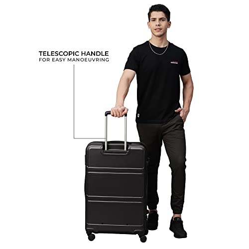 Image of Stony Brook by Nasher Miles Grid Hard-Sided Polycarbonate Yellow Black 28 inch |75cm Trolley Bag