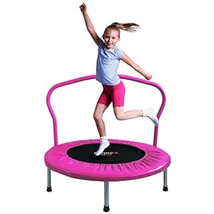 Ativafit Fitness Trampoline for Kids Foldable Mini Trampoline with Adjustable Foam Handle Workout Indoor Outdoor Home…