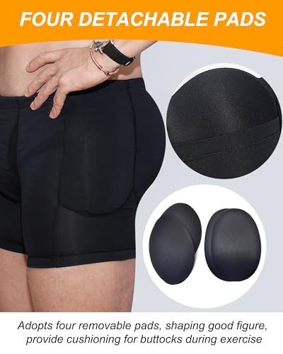 Mens Padded Underwear, Hip Lift Boxer Briefs Body Shaper, Butt Lifter Shapewear Shorts with Detachable Pads3