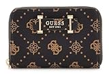 GUESS Monedero Silia SLG Medium Zip Around Espresso Logo marrón Oscuro