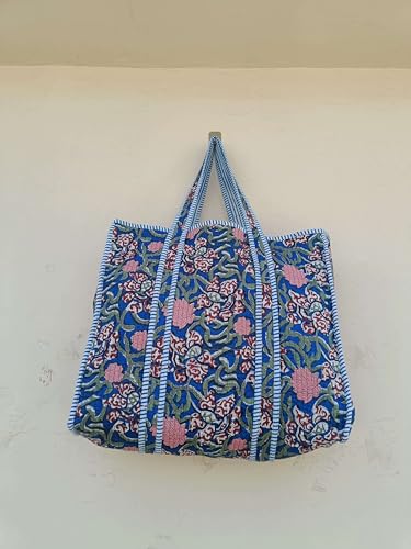 Image of Women's 100% Cotton Lightweight Shoulder Tote Bag with Interior Poeckt Casual Handbag for Women