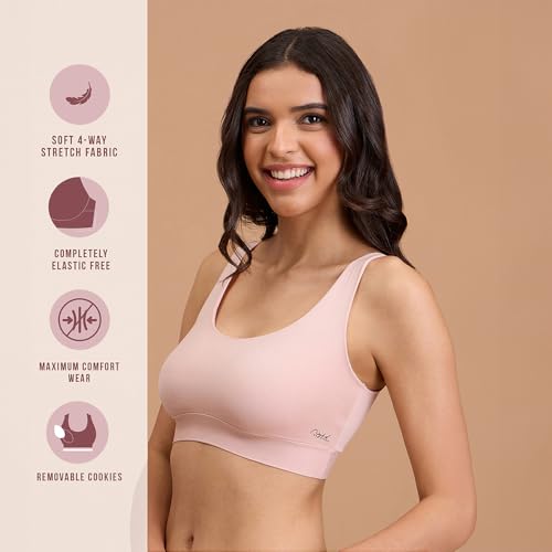 Image of NYKD By Nykaa Padded Non-Wired Transparent Back Bra with Free Transparent Shoulder Straps - NYB373