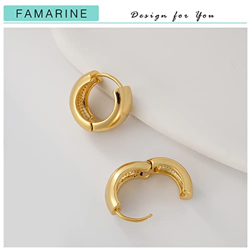 FAMARINE Gold Chunky Earrings for Women Thick Hoop Earrings Gift4
