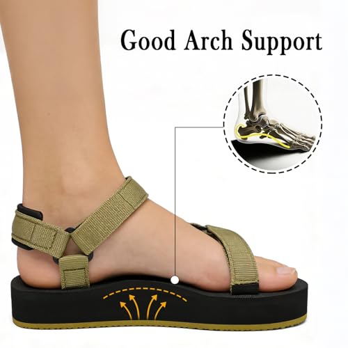 Image of Sport Walking Water Sandals for Women with Arch Support & Adjustable Straps Platform Sandals Women Height Increase
