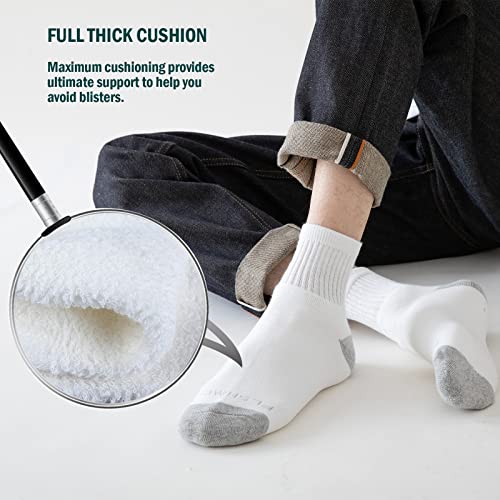 8-Pairs Men's Ankle Cotton Socks with Cushion, Athletic Running Socks Size 7-9/9-12/12-154