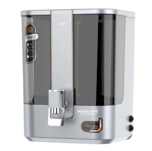 Image of Aqua V5 RO Water Purifier RO + Active Copper + Alkaline Pre Filter + Sediment + Pre Carbon + RO Membrane + Post Carbon, 10L Storage,15 L Capacity, (Silky Silver)