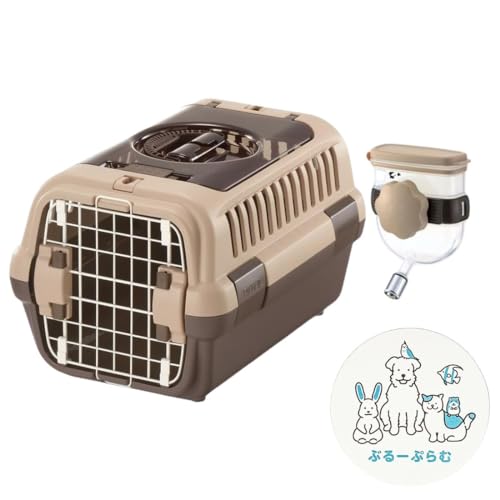 リッチェル キャンピングキャリーダブルドア 超小型犬・猫用 ダークブラウン ・ウォーターノズルセット (S) + ぶるーぷらむオリジナルロゴ入りおまけ付