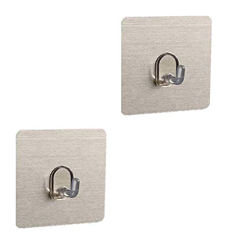 XEREBIAN Magic Plastic Sticker Series Self Adhesive Hooks Silver, Load Bearing Capacity of 3 Kg Each Hook Pack of 2 (Simple Hooks, 2) (B09HY1MF4R) Amazon Price History, Amazon Price Tracker