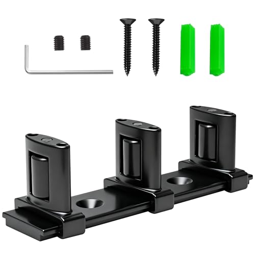 3-Roller Adjustable Sliding Closet Door Floor Guide Upgrade Kit Black Bottom Mount for Bypass Double Bypass & Barn Doors (1 Pack)