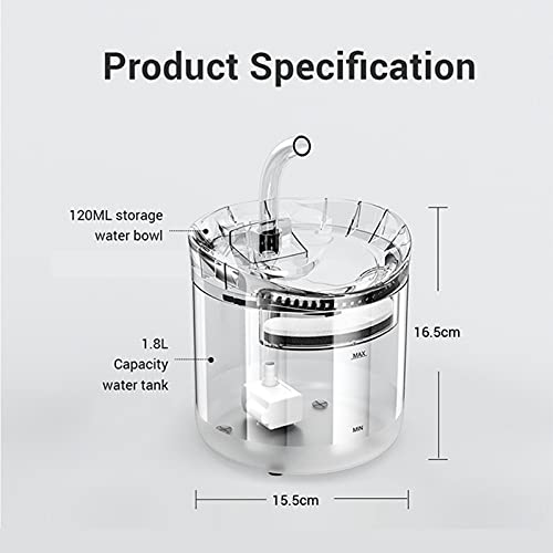 Fuente de agua automática para gatos 2L con filtro miniatura 4