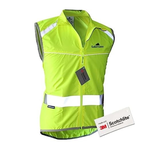 Salzmann 3M Reflektierende Fahrradweste - Mit luftdurchlässigen Mesh-Einsätzen und Rückentasche - Hergestellt mit 3M Scotchlite, Gelb, M