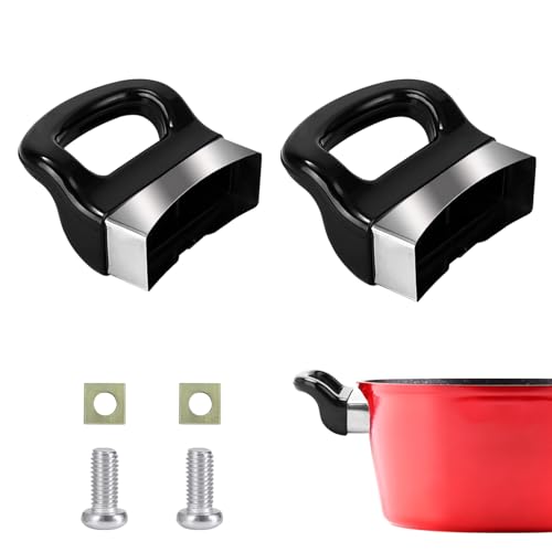 Simaixing Maniglie di ricambio universali per pentole, per lato corto, in bachelite, ricambio per pentole da cucina domestiche, accessori neri per pentole a pressione per lato corto (2 pezzi)