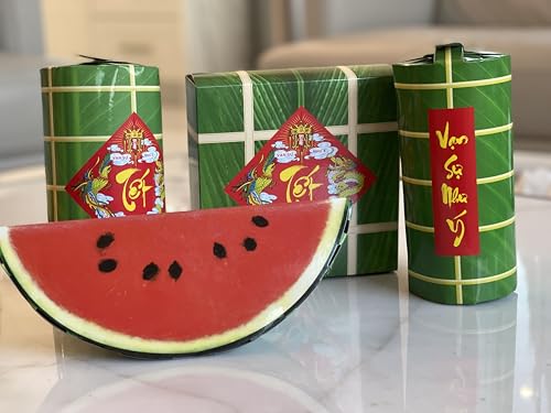 Vietnamese New Year Decorative Fake Watermelon and Sticky Rice Cakes