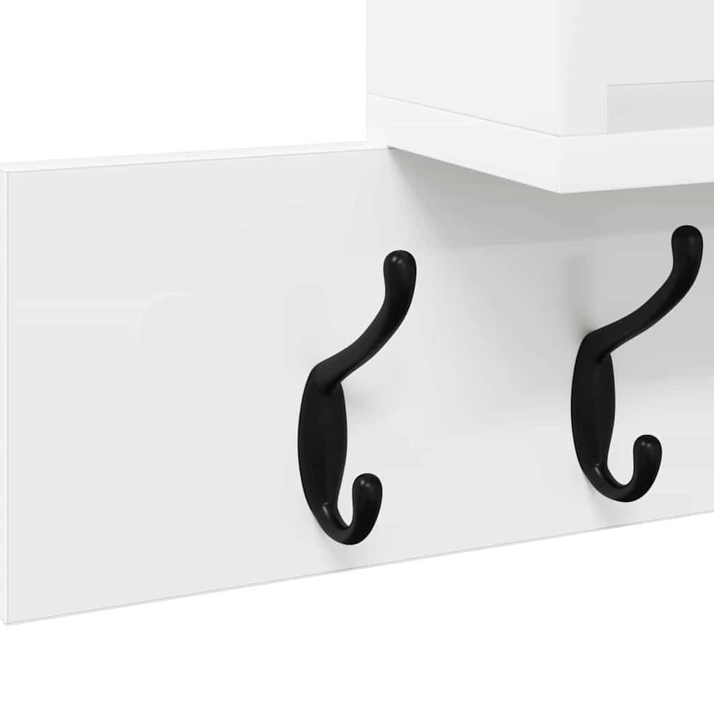 Appendiabiti da parete con ripiano, 100 x 12 x 43,5 cm, bianco