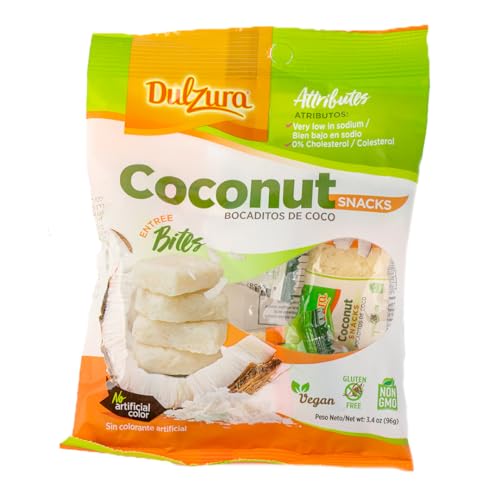 Dulzura Coconut Snacks - Light and Flaky Coconut Treats - 3.4 oz (Pack of 1)