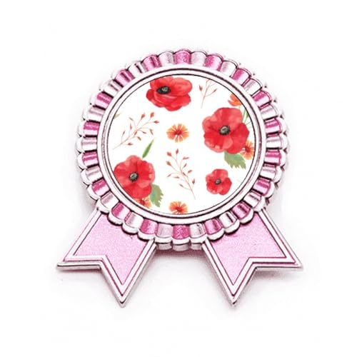 Broche fleur rose aquarelle en métal pour sublimer un costume
