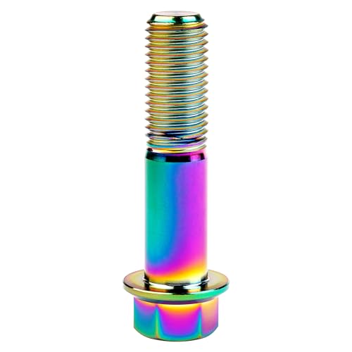 Image of Titanium Bolt M12 30 35 40 45 50 55 60 65 70 75 80 85 90mm Hex Small Flange Head for Motorcycle Car Modification Pack of 4 (M12x50mm Pitch 1.5, Multicolored)