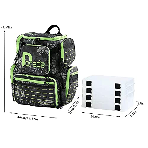 Dorada Fishing Tackle Backpack Large Waterproof Multifunctional Tackle Bag Storage Without Trays #TOP1