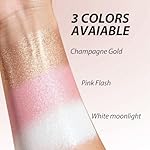 Highlighters Makeup Palettes,Face Glitter Glow Makeup Natural Glow Finish,Face Body Highlighters & Luminizers, Pearl Shimmer Highlighter Makeup Smooth Baked Powder,02-Sun Glow - Image 4