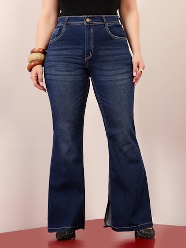 Image of Miss Chase A+ Women's Bootcut High Rise Regular-Length Stretchable Denim Shaping Jeans