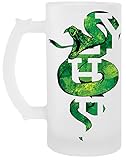 Jarra Cerveza 400 ml Slytherin Salpicar Serpiente Transparente Cerveza Taza Transparent Beer Mug